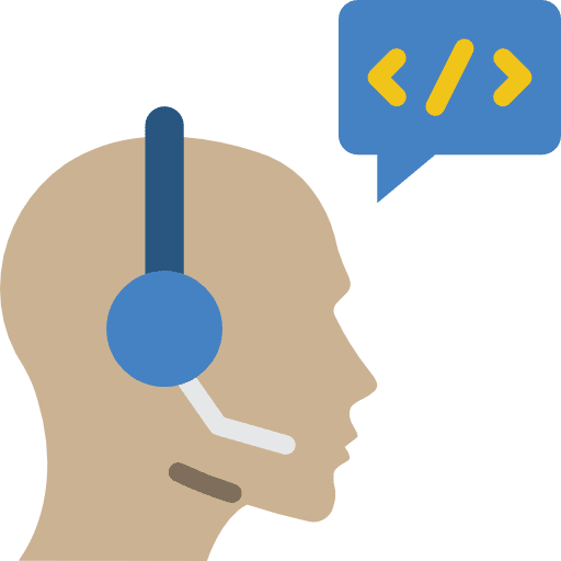 Telemarketer electronics support call icon