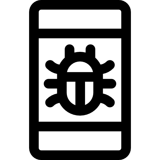 Phone bug security phone icon