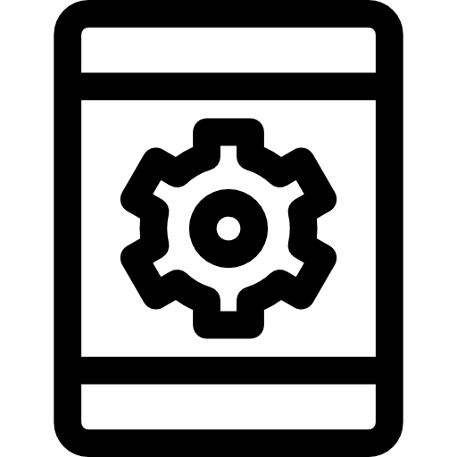 Tablet smartphone gear cellphone icon