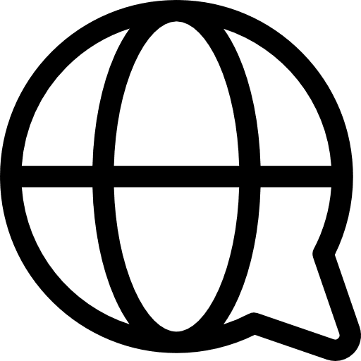 Customer service technology communication world grid icon