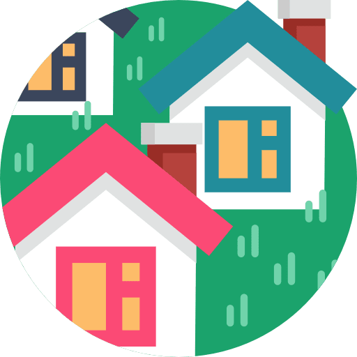 Village buildings traditional village icon