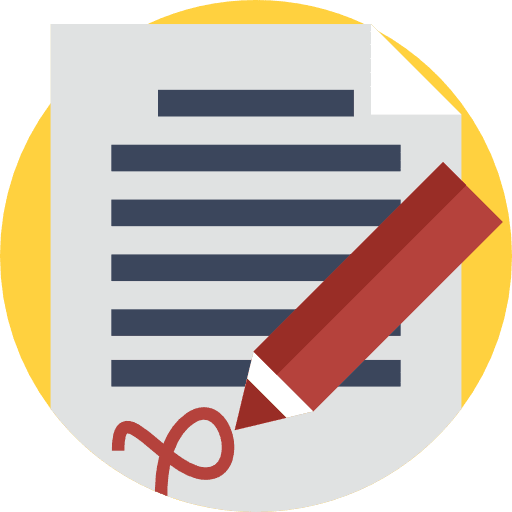 Contract signature document business icon