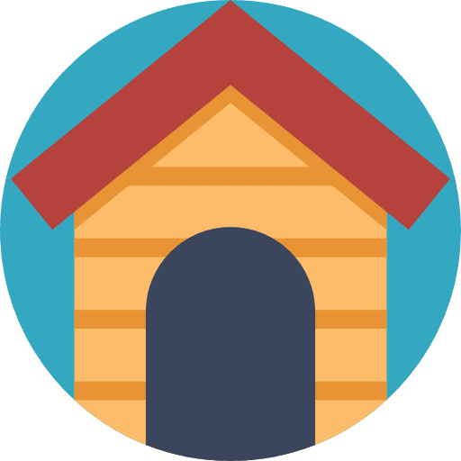 Dog house pet real estate architecture and city icon