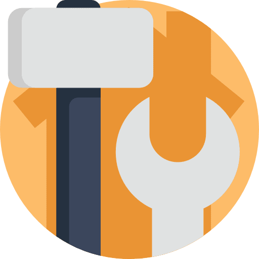 Hammer wrench improvement tools icon
