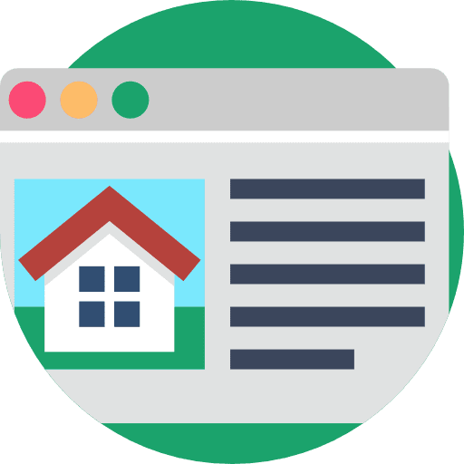 Real estate seo and web property house icon
