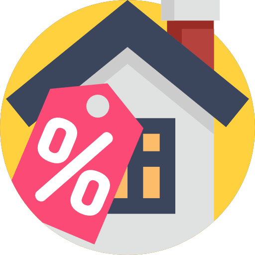 Discount buildings house discount icon