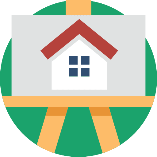 Easel painter real estate artistic icon