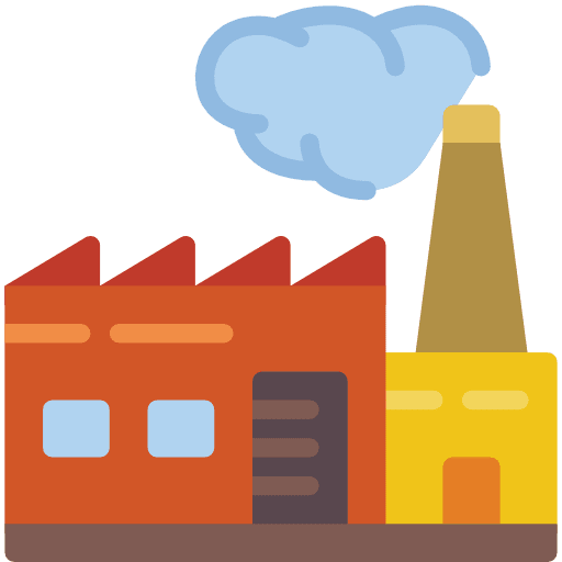 Factory landscape emission industry icon