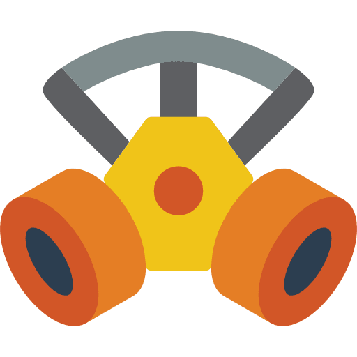 Gas mask respirator chemical weapon security icon