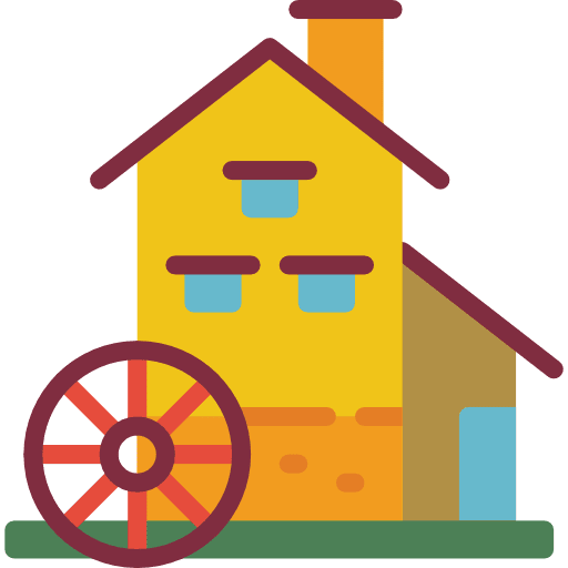 Mill landscape mill farming and gardening icon