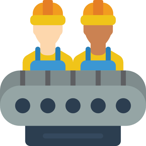 Conveyor industry machine factory icon