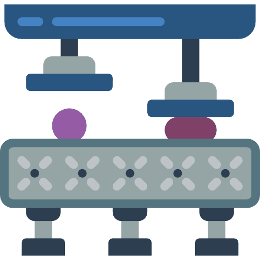 Conveyor machine logistics shipping and delivery icon