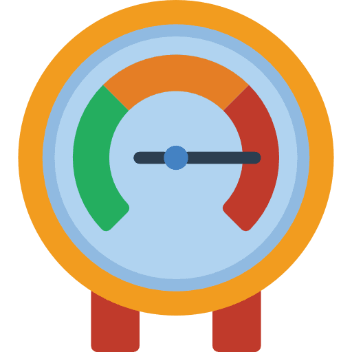 Gauge industry measure distance needle icon