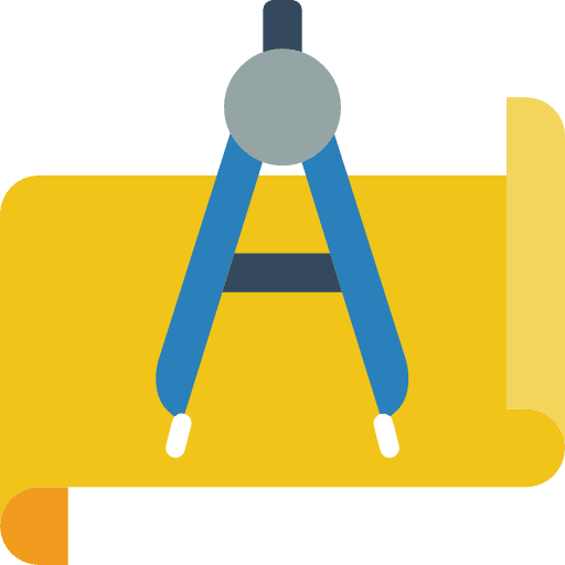 Planning blueprint construction and tools industry icon