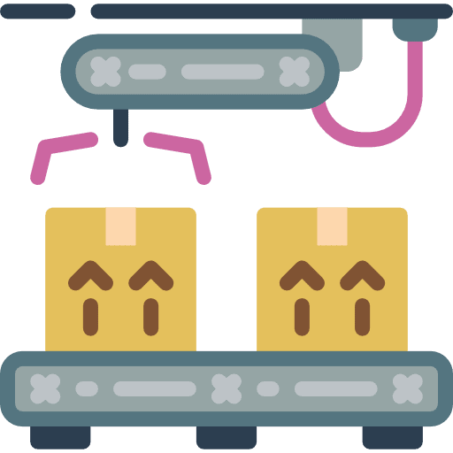 Conveyor logistics factory industrial icon
