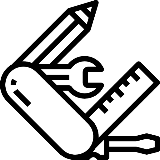 Configuration ruler pencil screwdriver icon