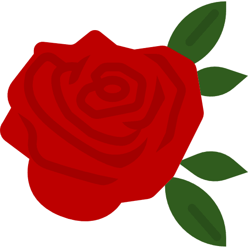 Rose petals botanical flower icon