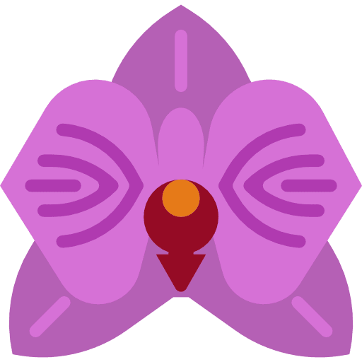 Orchid garden flowers petals icon