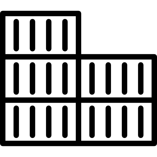 Container industry architecture and city delivery icon
