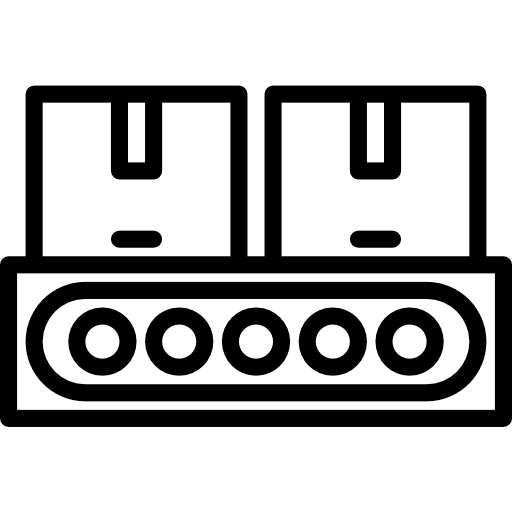 Product conveyor shipping product icon