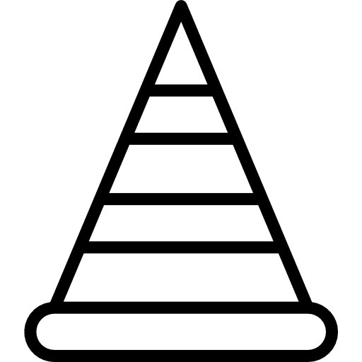 Cone signaling traffic cone post icon