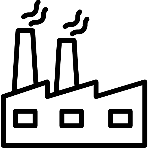 Factory buildings company manufacturer icon