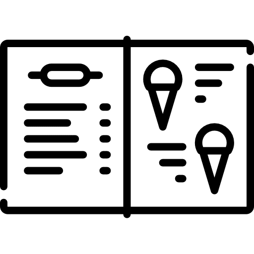 Menu food and restaurant paper ice cream icon