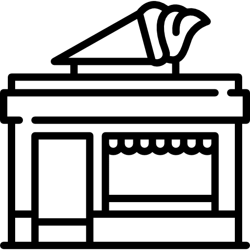 Shop ice cream architecture and city food and restaurant icon