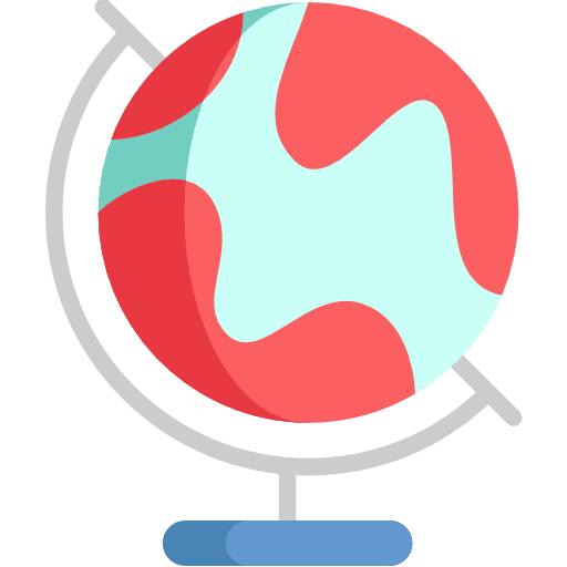 Globe school material maps and location globe icon