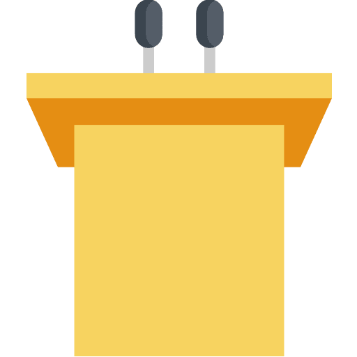 Podium tribune speech education icon