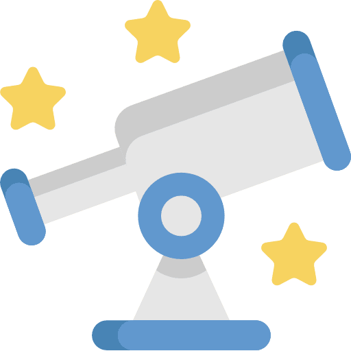 Telescope stars education electronics icon