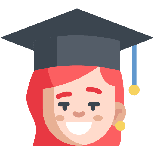 Graduate cap graduation girl icon