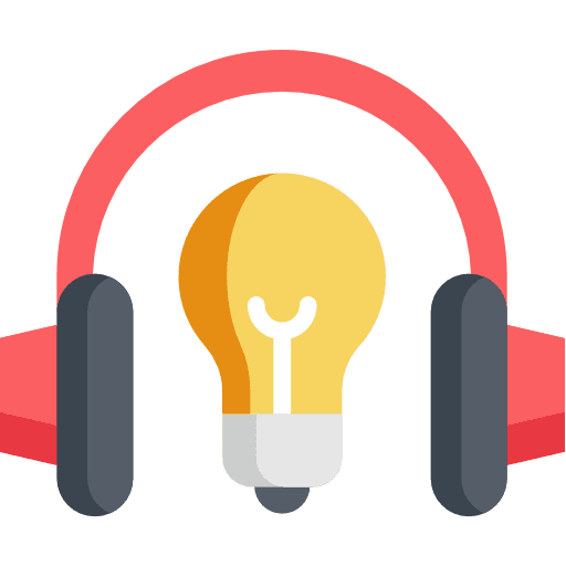 Headphones idea light bulb creative icon
