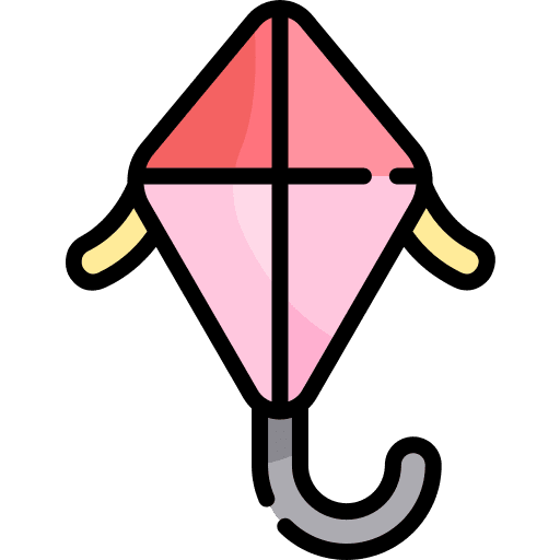 Kite fly game hobby icon
