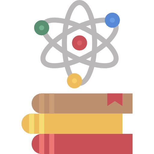 Book education atom library icon