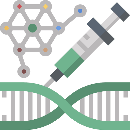 Dna structure medical doctor biology syringe icon