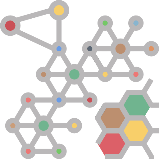 Molecular chemistry shapes and symbols chemical icon