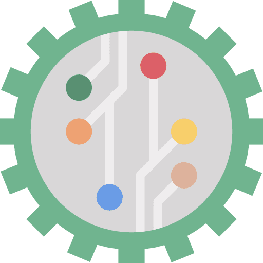 Nano particles droid electronic icon