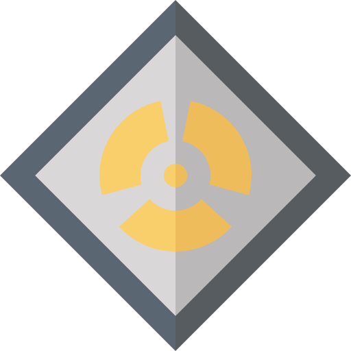 Radiation industry signs alert icon