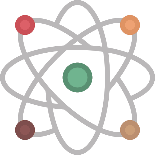 Atom react electron atomic icon