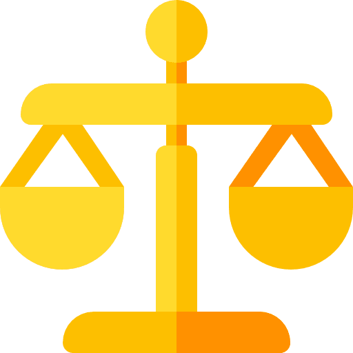 Law judge balanced balance icon