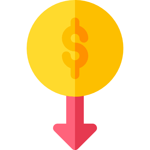Loss coin dollar symbol cost icon