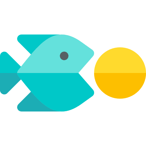 Fish hook coin fish icon