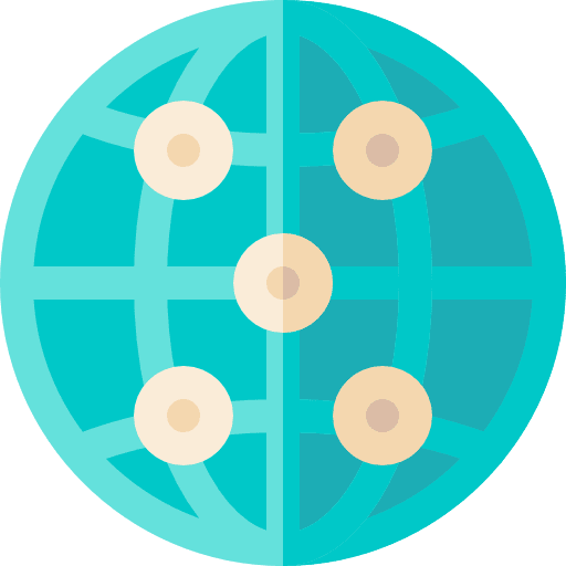 Globe connected earth globe points icon
