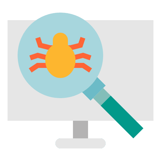 Bug technology searching antivirus icon