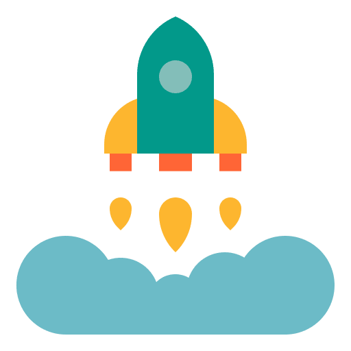 Launch interface rocket ship transport icon