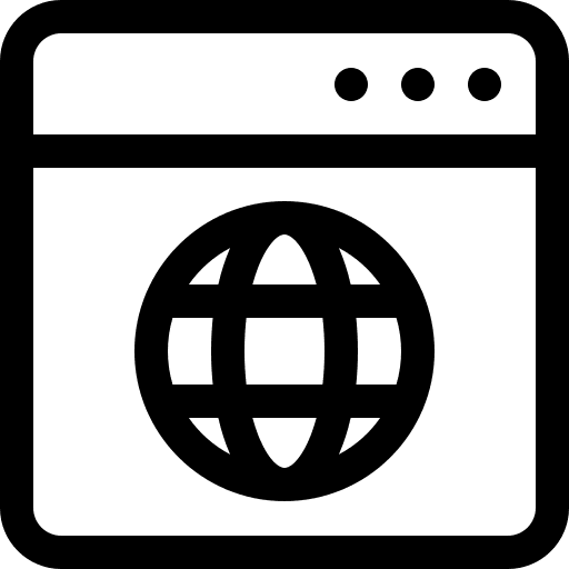 Browser magnifying glass browser communications icon