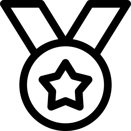 Award quality trophy star icon