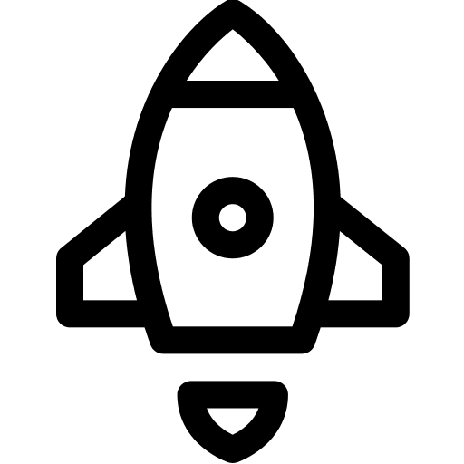 Creativity rocket transportation innovation icon