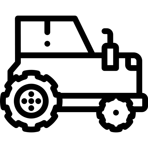Agriculture farming and gardening transport tractor icon